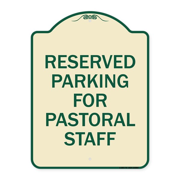 Reserved Parking for Pastoral Staff Heavy-Gauge Aluminum Sign, 24" x 18", TG-1824-23084
